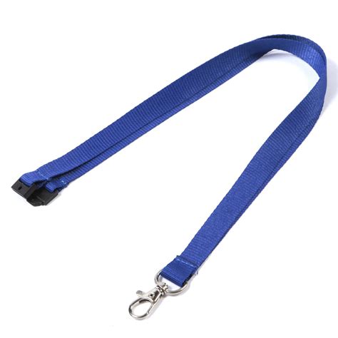 plain blue lanyards.